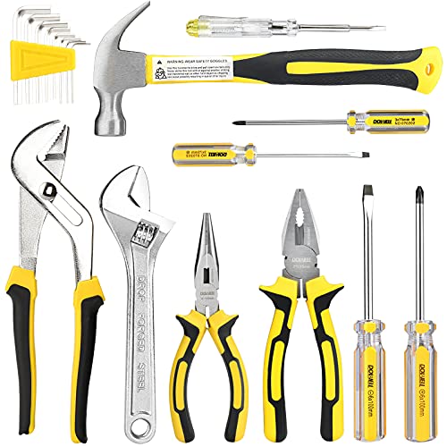 DOWELL Tool Set Household Tool Kit with Storage Tool Bag Pouch, 19 PCS - size: 19PCS