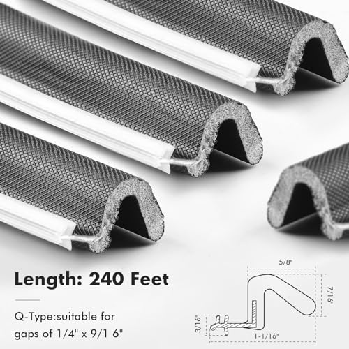 BBTO Weather Stripping Door Window Seal V-Shaped Foam Kerf,240 Feet,Black - color: Black, size: 240 Feet