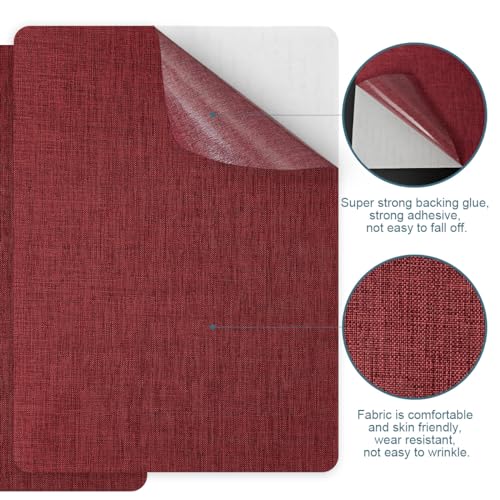 WILDREEDS 2 Pcs 8 x11 Inch Linen Repair Patches, Self-Adhesive Fabric Patch for Sofas, Couch, Furniture,Tote Bags, Car Seats (Burgundy) - color: Burgundy