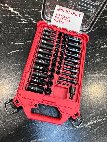 Packout Compatible 3/8 43PC Socket Organizer Tray - 3D Printed Liner for Milwaukee Packout #48-22-8436 Tool Box - Precision Built Insert for Packout Organizers (NO TOOLS & NO BOX INCLUDED)