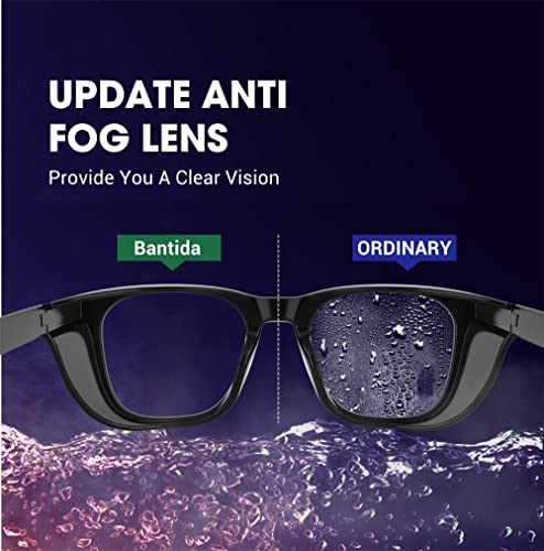 Safety Glasses Anti-Fog Eye Protection Blue Light Blocking Glasses for Women Men - color: Black
