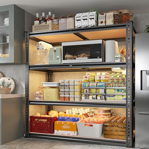 REIBII 40" W Garage Shelving with Rolled-Edge Columns for Basement Pantry - size: 40"W x 19.7''D x 60''H