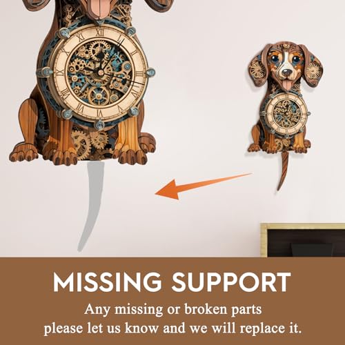 3D Wooden Puzzles for Adults-Dachshund Clock Puzzle-Adult Crafts - color: Dachshund Clock