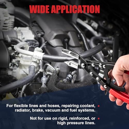 3PCS Ratchet Hose Pinch Off Pliers, Upgrade Hose Pinch Pliers Automotive, 8 in, 10", 12inch Locking Fuel Line for Radiator, Heater, Coolant, Fuel Pinch, Flexible Hose
