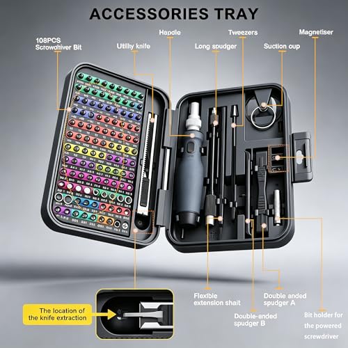 Succulent 132-in-1 Mini Precision Screwdriver Set, Color-Coded Manual Magnetic Tool Set, 132 Repair Accessories for iPhone, Mac, iPad, Tablets, Consoles, Glasses, DIY Electronics Repair,