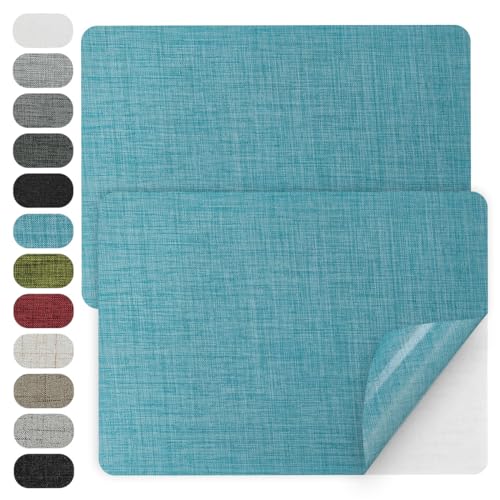 WILDREEDS 2 Pcs 8 x11 Inch Linen Repair Patches, Self-Adhesive Fabric Patch for Sofas, Couch, Furniture,Tote Bags, Car Seats (Blue) - color: Blue