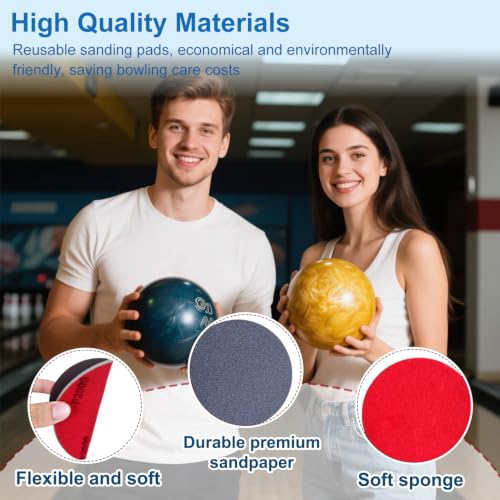 12 PCS Bowling Ball Sanding Pads, Bowling Sanding Pads Polishing Cleaning Kit, Bowling Ball Polish Pad Grit 400, 500-600, 800-1000, 1200-1500, 2000, 2500, 3000, 4000 for Ball Resurfacing Polishing Kit