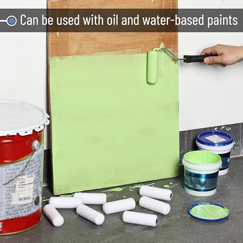 Bates- Foam Paint Roller Kit, 4 Inch, 2 High-Density Foam Covers & 1 Frame | Ideal for Smooth Finish for Walls Doors Cabinets and Painting Projects