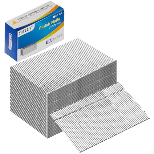 2.0 Inch 1000-Pack 304 Stainless Steel 16 Gauge Finish Nails - size: 2.0" -1000 pcs