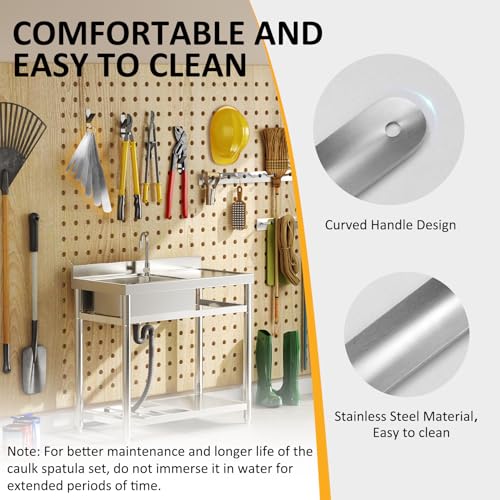 958-G01 Caulking Spatula Set, 7-Piece Stainless Steel Caulking Knife - size: 3in