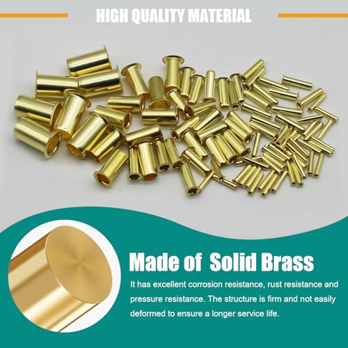 280PCS Brass Compression Insert, Tube OD 1/8" 3/16" 1/4" 5/16'' 3/8" 1/2" | Insert Tube Compression Sleeve Fitting Assortment Kit - color: 280PCS Inserts