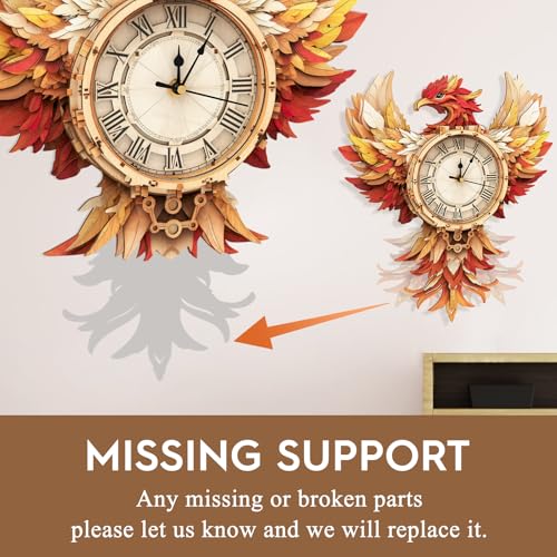 Cutywood 3D Wooden Puzzles for Adults-Phoenix Clock Puzzle-Adult Crafts - color: Phoenix Clock