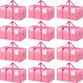 12 Pack Extra Heavy Duty Large Moving Bags with Strong Zipper, Pink - color: Pink, size: 12 Pack