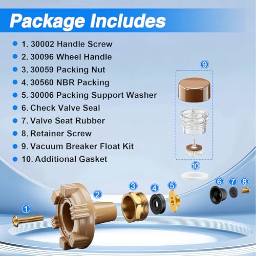 Outside Wall Faucet Repair Kit Compatible with Woodford Model 17, Sillcock Metal Wheel Handle Repair Kit Replace# RK-17MH - size: RK-17MH