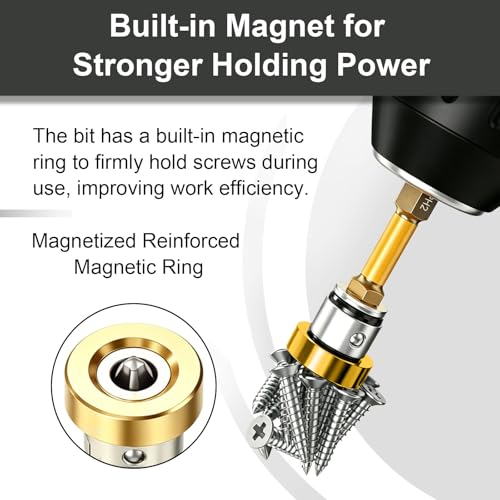 6pcs Drywall Screw Setter Set, 1/4" Hex Adjustable Depth Positioning Bits with Magnetic Bit Holder Extension Bar, Magnetic Positioning Screwdriver Bits, for Sheetrock and Plasterboard Screws (Yellow) - color: Yellow