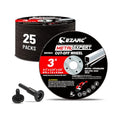 EZARC 25 Pack 3" Cut Off Wheels with 1/4" Mandrel, 3/8" Arbor Metal Cutting - size: 25PCS 3” x 1/16” x 3/8”& Mandrel