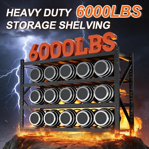 57''W Heavy Duty Storage Shelves, 4000LBS Metal Garage Shelving Units, 4 Tier Adjustable Large Industrial Shelves for Warehouse Workshop Basement (57''W x 23.6''D x 73.2''H) - size: 73.2"H x 57"W x 23.6"D