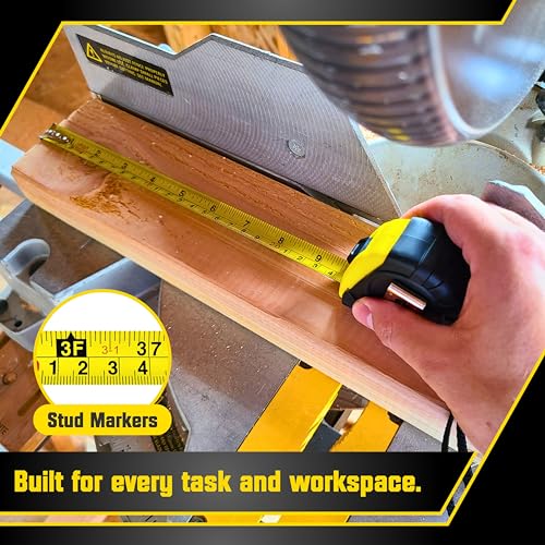 Bullseye Tape Measure 12 Foot | Yellow | Small, Retractable Measuring Tape with Pause Buttons | Easy-to-Read Standard and Metric Measurements for Adults and Kids | Inches and Centimeters - color: Yellow