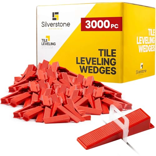 3000 Pcs Wedges for Tile Leveling System - Saves You Time for Perfect Precise Installation of Ceramic Tiles - Get Professional Results for Your Shower, Bathroom, Backsplash - size: 3000 Wedges