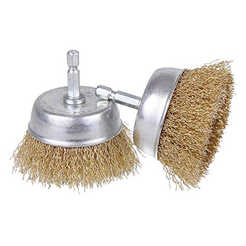 Rocaris 10 Pack 3 Inch Wire Cup Brush with 1/4-Inch Hex Shank