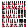 GEINXURN Screwdriver Bit Set with PH1/PH2/PH3/SQ1/SQ2/T20/T25/SL8/SL10 and 1Pcs Impact Bit Holder, 60Pieces Impact Rate Insert Driver Bit Set - size: MIXED-60PC