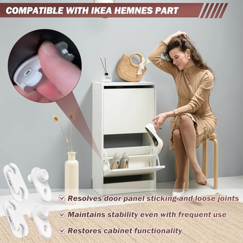 Shoe Cabinet Hinge and Stopper Replacement Part #110364 and #116713 - size: 110364 and 116713 (4 Pack)