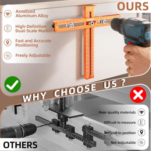 Imbot Cabinet Hardware Jig, Adjustable Cabinet Handle Jig