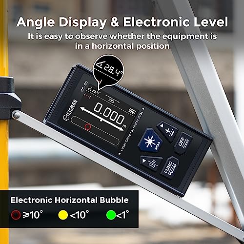CIGMAN Dual Laser Distance Meter 393ft/120M Bilateral Laser Measurement Tool Rechargeable Laser Measure with M/in/Ft Multiple Units Multifunctional Laser Measure(Laser Level is Class II,Output<1mW) - color: CD-60 1