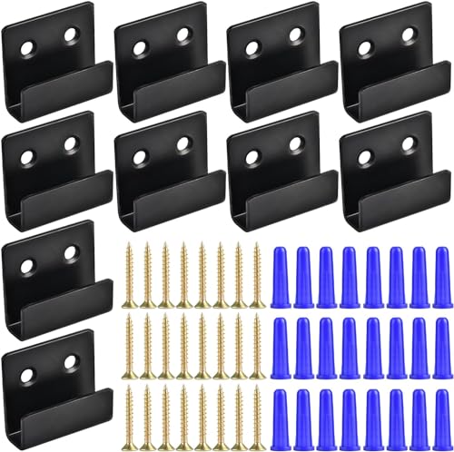 10 Pack Tile Display Wall Hanger Stainless Steel U Brackets with Screws Mirror Hanging Kit Heavy Duty Picture Hooks Tile Hanger for Large Mirrors, Picture Frame Ceramic Wall Display, Large - size: Large