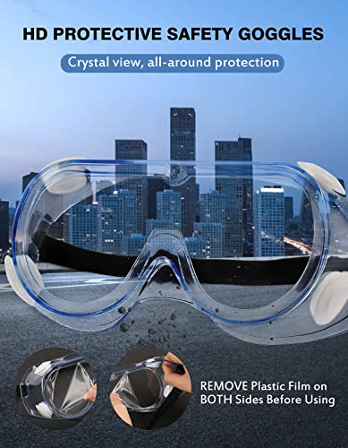 MELASA Safety Goggles ANSI Z87.1 Anti-Fog Protective Lab Goggles Chemistry - color: Clear - 1 Pcs
