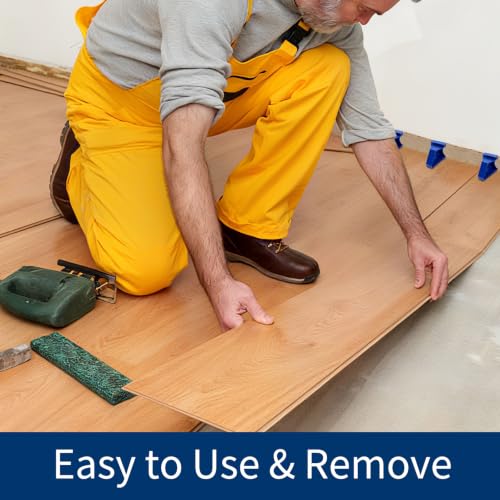 40 Pack Flooring Spacers, 2 in 1 Laminate Floor Installation Kit | Floor Spacer Tool with 1/2" & 1/4" Gap for Vinyl Plank, Tiles, Hardwood, Bamboo, Blue