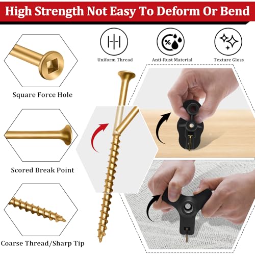 Squeaky Floor Repair Kit with 200 Screws and 5 Tools - size: 200 Screws