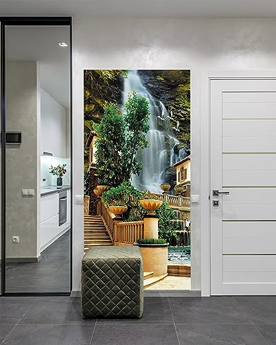 FLFK Door Mural Sticker - Waterfall,Peel and Stick,Combined Size 32"x80",Split into 2 Pieces - color: Mt1080, size: 32"x80"