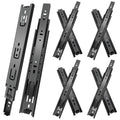 12 inch Drawer Slides 4 Pairs (8pcs) 3 fold Full Extension Side Mount Cabinet Drawer Glides 12" Black Cabinet Rails for Dresser, Cabinet, Kitchen,Trash Can, Wardrobe 100 LB Capacity - size: 12 Inch