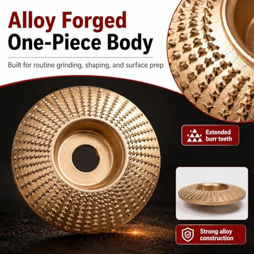 3PCS Angle Grinder Polishing Pad,Tungsten Carbide Cutting Wheel,Heavy-Duty Wood Carving Disc Set for 4" & 4-1/2" Grinders, Grinding Wheel Wood Carving,Woodworking Attachment for Shaping Polishing