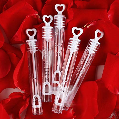 56 Pack White Wedding Bubble Bulk,Mini Bubble Wands Party Favors for Guests