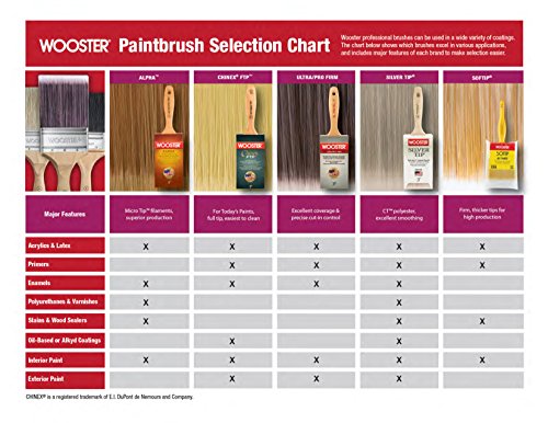 Wooster Brush 5221 2 inch Silver Tip Angle Sash Paintbrush, Pack of 6