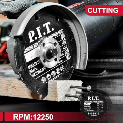 P.I.T. 4 1/2 Inch Multi-Material Cut Off Wheel for Angle Grinder,3-in-1 Set