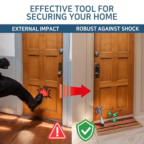 HA SHI One Touch Kickdown Door Stopper, Satin Nickel, 4 Inch, 1 Pack - color: Satin Nickel, size: 4 INCH X 1 PACK