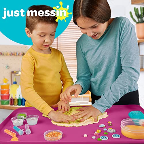 Just Messin’ Silicone Arts and Crafts Mat for Kids, 16" x 26", Pink - color: Pink, size: 16" x 26"
