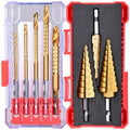 Unibit Step & Side Cutting Twist 8 PCS Drill Bits Set Hex Shank - color: Gold