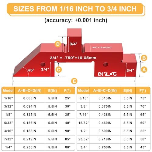 Router Table Setup Bars, 14 pcs Aluminumset Setup Blocks Woodworking, Set Up Blocks for Woodworking, Setup Blocks Gage Blocks for Router Table Saw and Angle Measure Set Up - style: Multifunctional