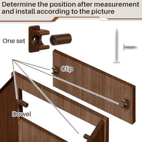 Juexica 4 Pairs False Cabinet Front Clip False Drawer Clips, Brown - color: Brown