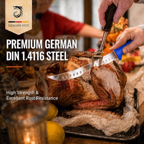 DRAGON RIOT 4-Piece Boning Butcher Knife Set 10inch, Stainless Steel - color: 4-Pcs