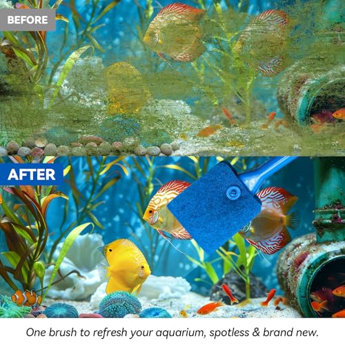 Promising Aquarium Cleaning Brush, Double Sided Sponge Fish Tank Scrubber