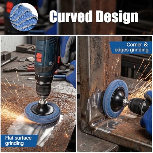 20 PCS Mixed Curved Flap Disc 2 Inch Quick Change Sanding Discs with 1/4" Holder, 40 60 80 120Grit Zirconia Flat Grinding Disc for Metal Wood Surface Finish Weld Rust Removal