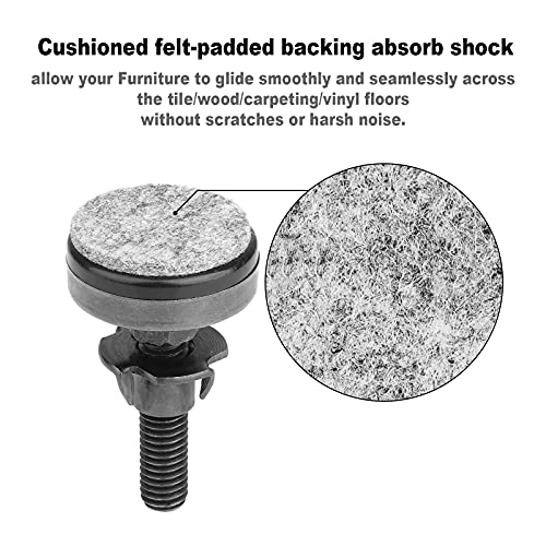 Anwenk Furniture Levelers Heavy Duty Furniture Leveling Feet Adjustable Leg Levelers for Cabinets Sofa Tables Chairs Raiser, Support 1320LBs, T- Nut Kit 3/8”-16 Thread, Large Base - 4 Pack,Black - color: Black 4-pack