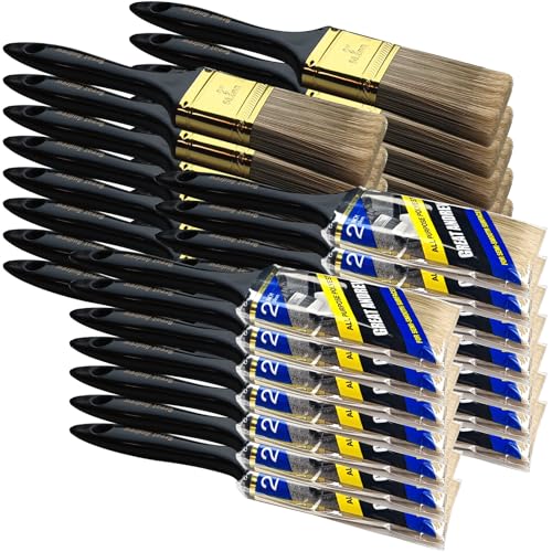 Great Andrew Paint Brushes, 30 PCS 2" Bulk Paint Brush Pack - size: 30 PCS, 2"