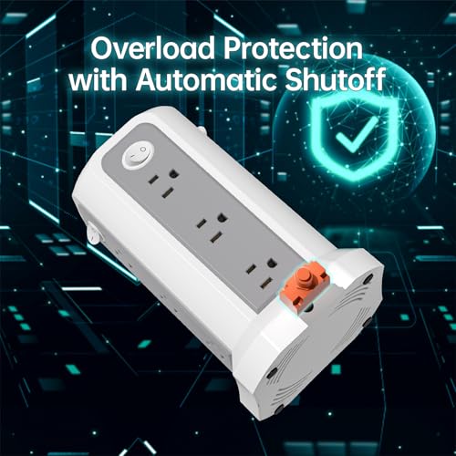 PASSUS Surge Protector Power Strip Tower 10FT (4A1C) with PD18W USB C Port - style: Gray White-4A1C