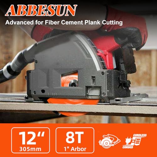 1 Pack 12 Inch 8T PCD Tipped Hardie Blade Fiber Cement Circular Saw Blade - size: 12" 8T (1 Pack)